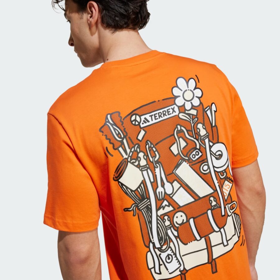 áo adidas t-shirt leo núi terrex hoạ tiết nam 'semi impact orange' ji9166
