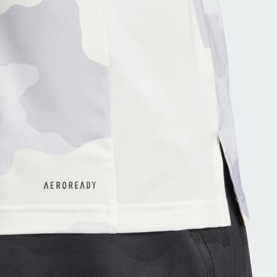 áo adidas t-shirt tập luyện camo train essentials nam 'chalk white' iw8492