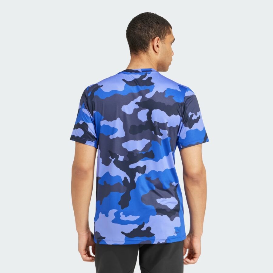 áo adidas t-shirt tập luyện camo train essentials nam 'semi lucid blue' iw8493