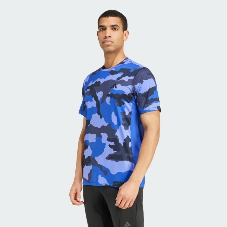 áo adidas t-shirt tập luyện camo train essentials nam 'semi lucid blue' iw8493