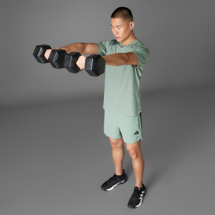 áo adidas t-shirt tập luyện power 3 sọc nam 'silver green' ji8214