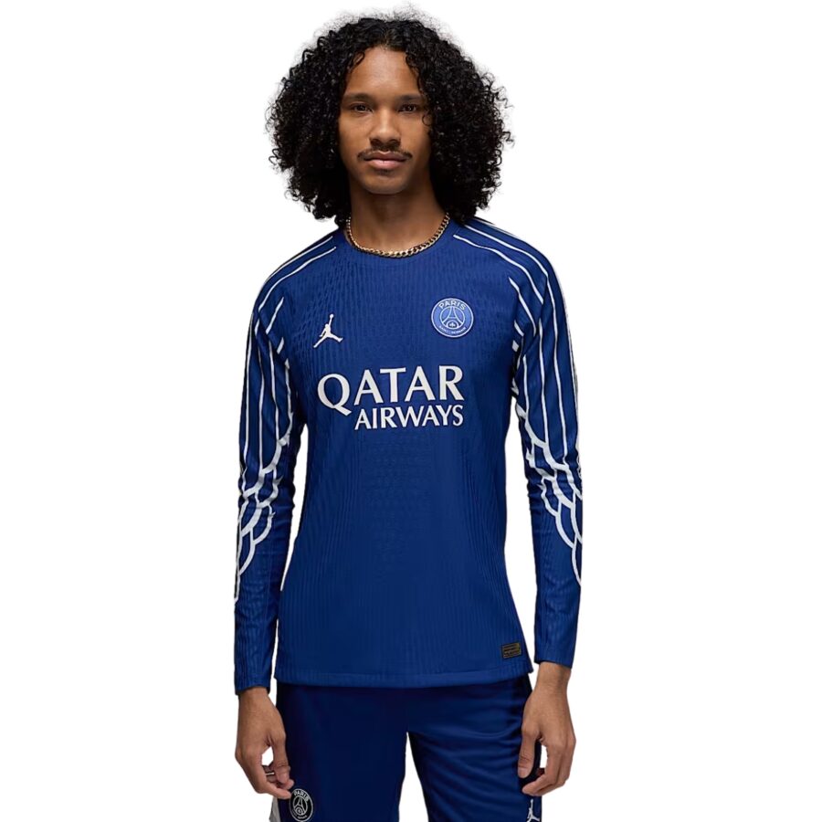 áo jordan paris saint-germain men's long sleeve football jersey 'blue' hj7322-493