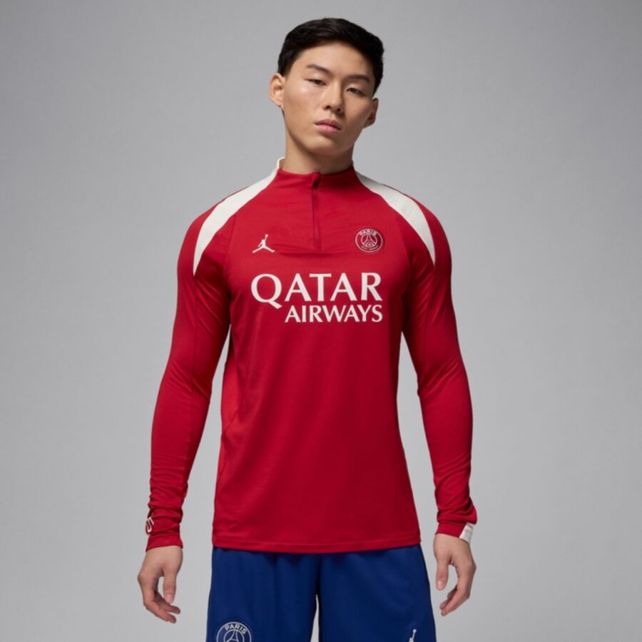 áo jordan paris saint-germain strike fourth men's dri-fit football knit drill 'red' hj3395-660