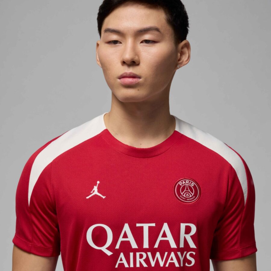 áo jordan paris saint-germain strike fourth men's dri-fit football knit short-sleeve 'red' hj3389-660