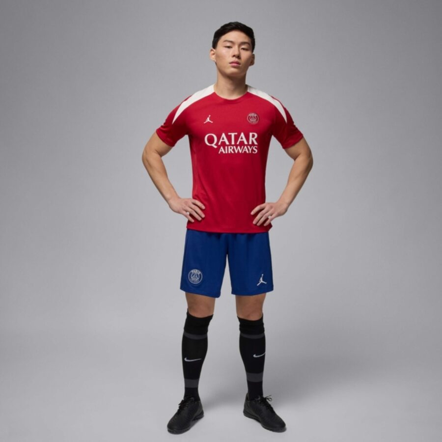 áo jordan paris saint-germain strike fourth men's dri-fit football knit short-sleeve 'red' hj3389-660