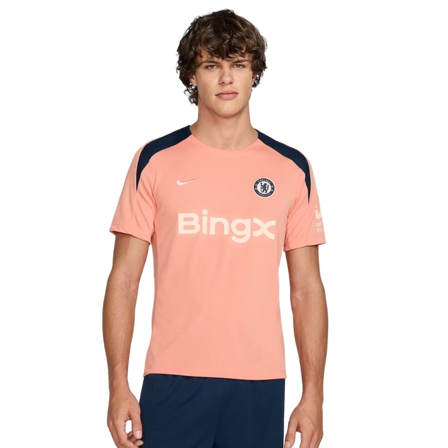 áo nike chelsea fc strike men's nike dri-fit soccer short-sleeve 'apricot agate' hj3387-845