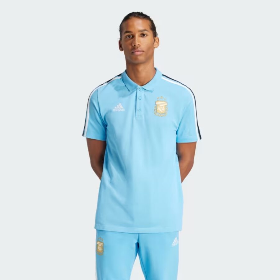áo adidas argentina dna 3-stripes polo shirt 'blue' iu2140