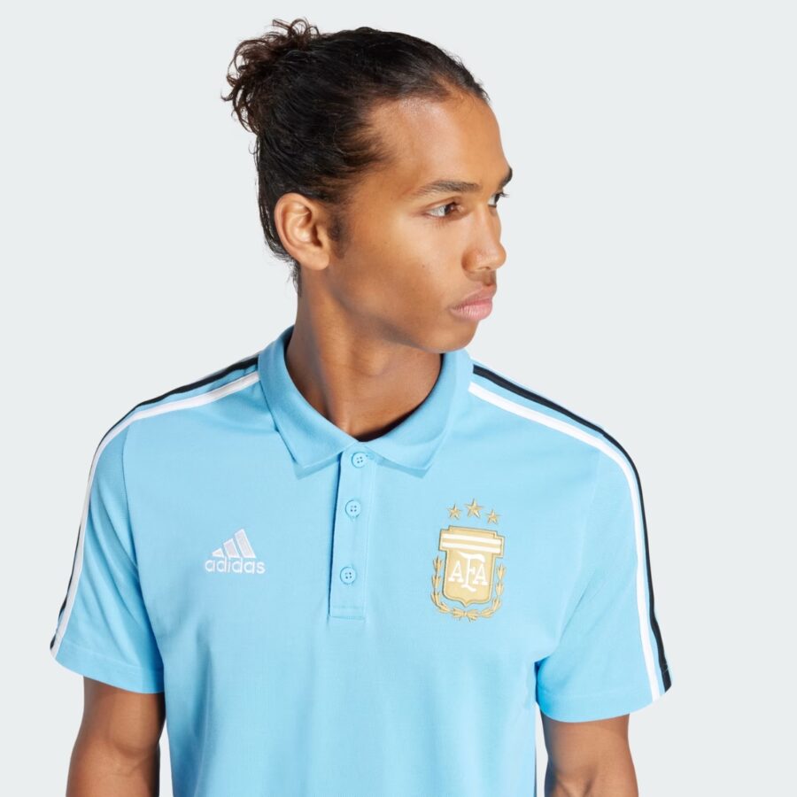 áo adidas argentina dna 3-stripes polo shirt 'blue' iu2140