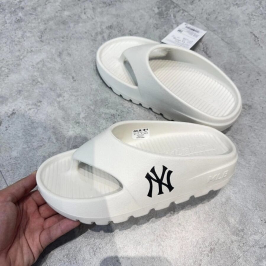 dép mlb skipper flip flop new york yankess white 3alps0253-50whs