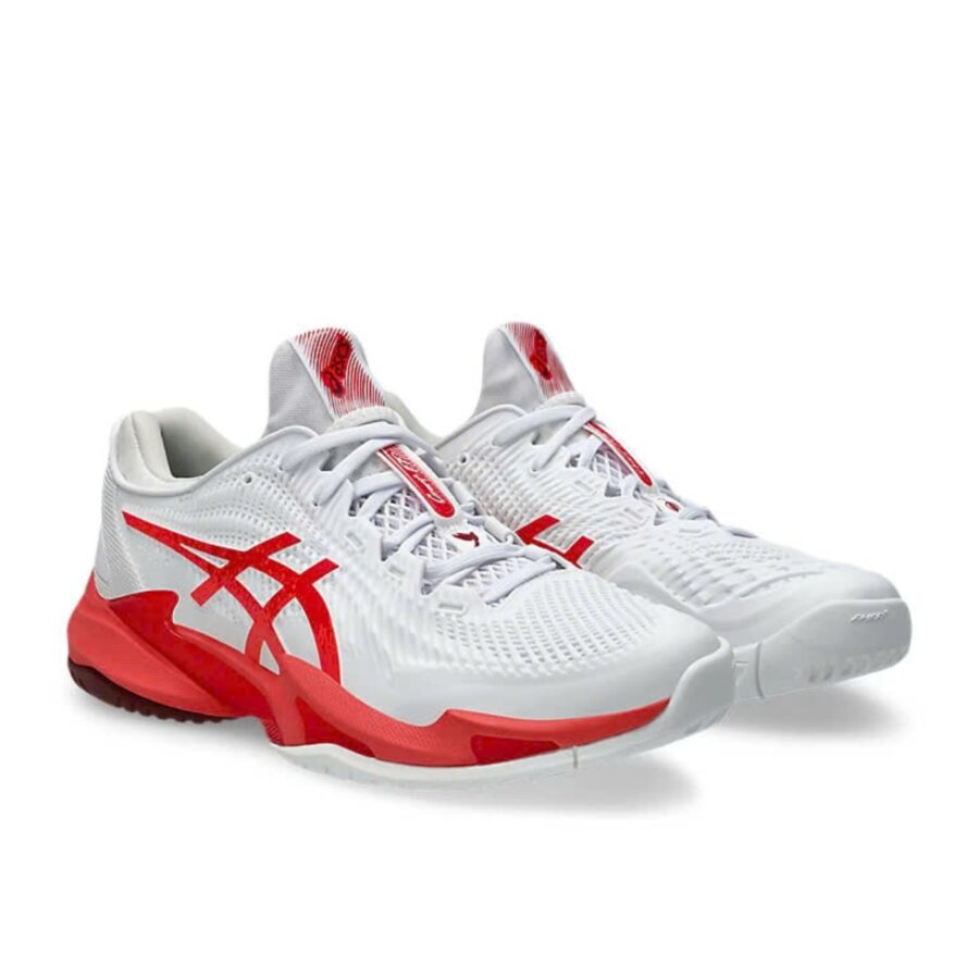 giày tennis/pickleball asics court ff 3 novak white electric red 1041a522-966