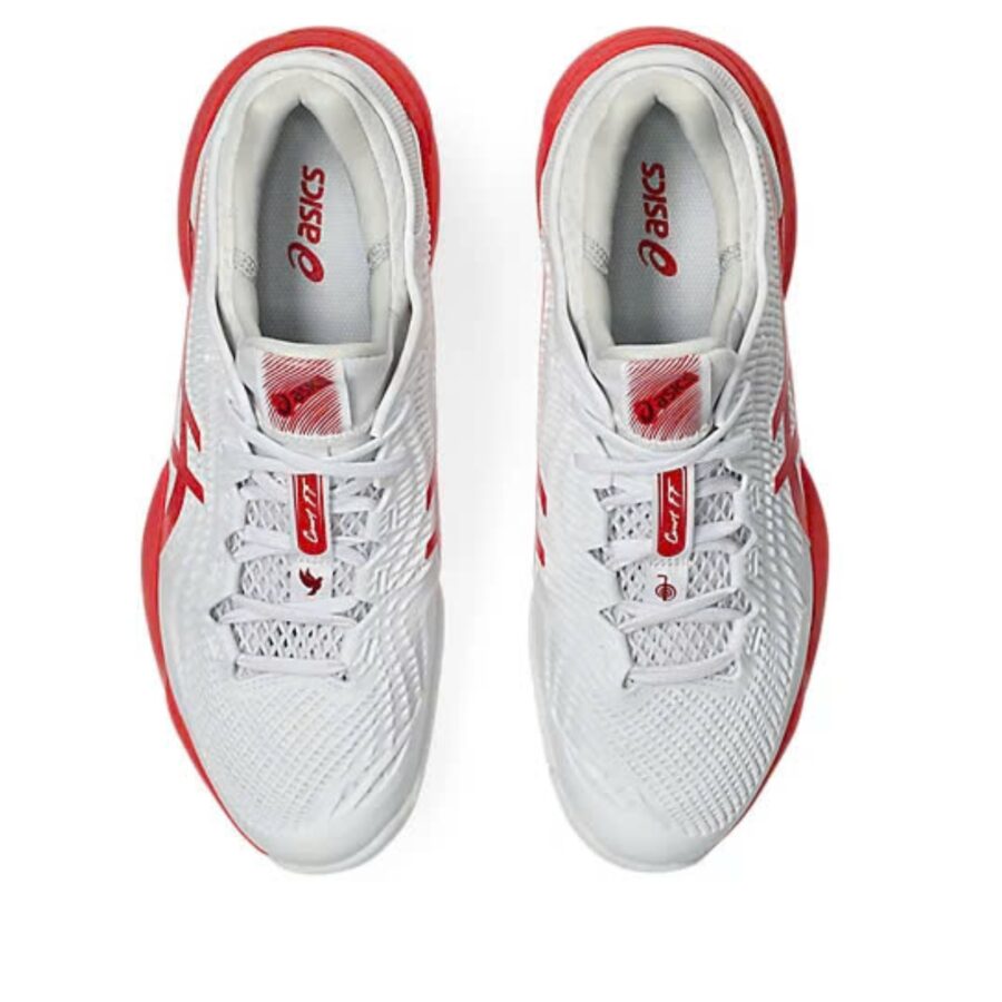 giày tennis/pickleball asics court ff 3 novak white electric red 1041a522-966
