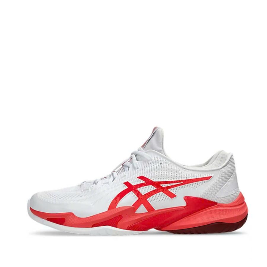 giày tennis/pickleball asics court ff 3 novak white electric red 1041a522-966