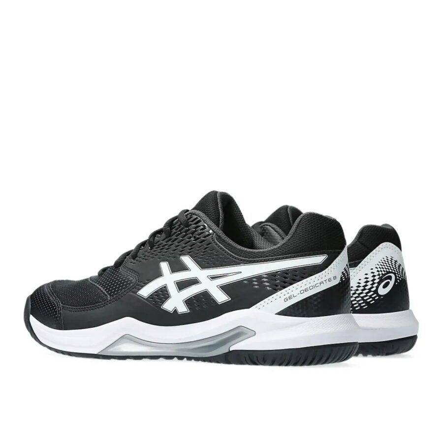 giày asics gel dedicate 8 mens 'black white' 1041a408-001