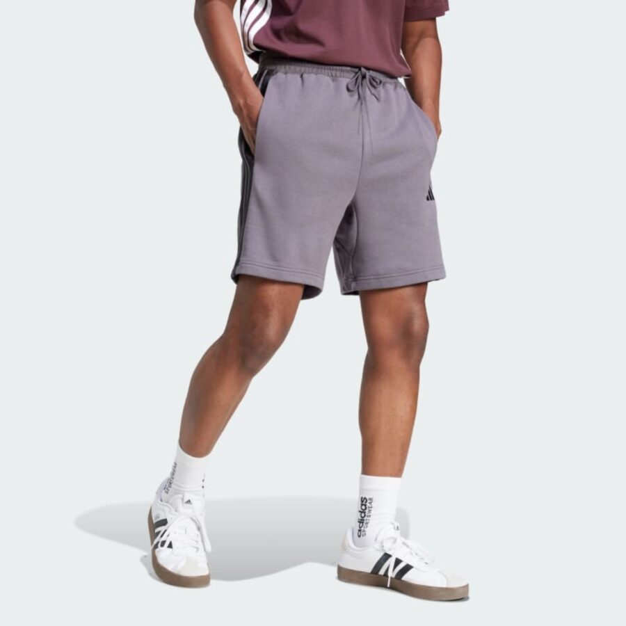 quần adidas short essentials 3 sọc nam 'grey strata' je6422