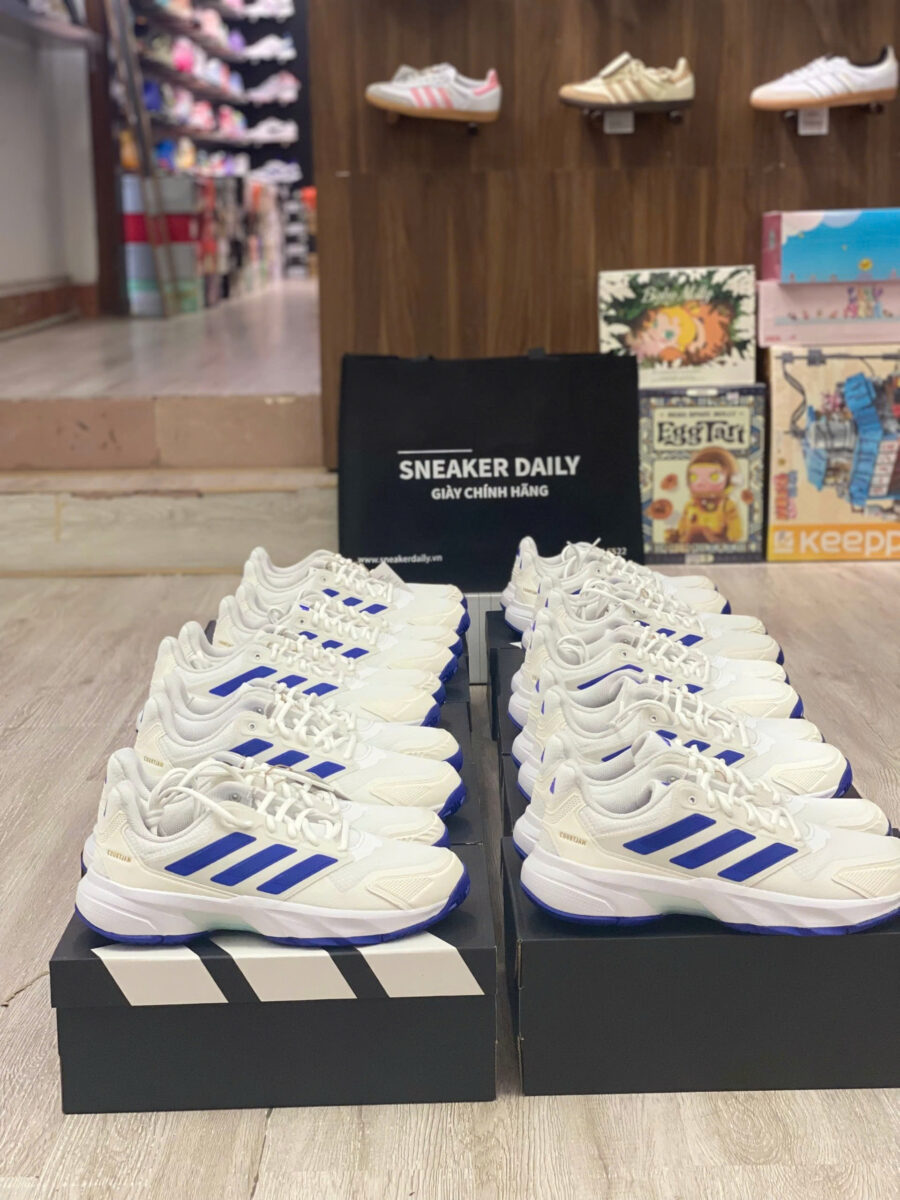 giày tennis/pickleball adidas courtjam control 3 'white lucid blue' if9136