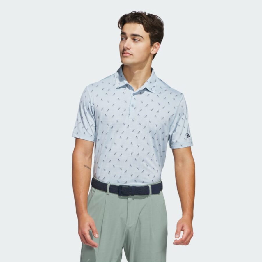 áo adidas polo lưới in họa tiết ultimate365 'wonder blue' jf9003