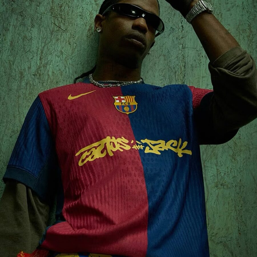 áo fc barcelona x travis scott limited edition match home 202425 jersey
