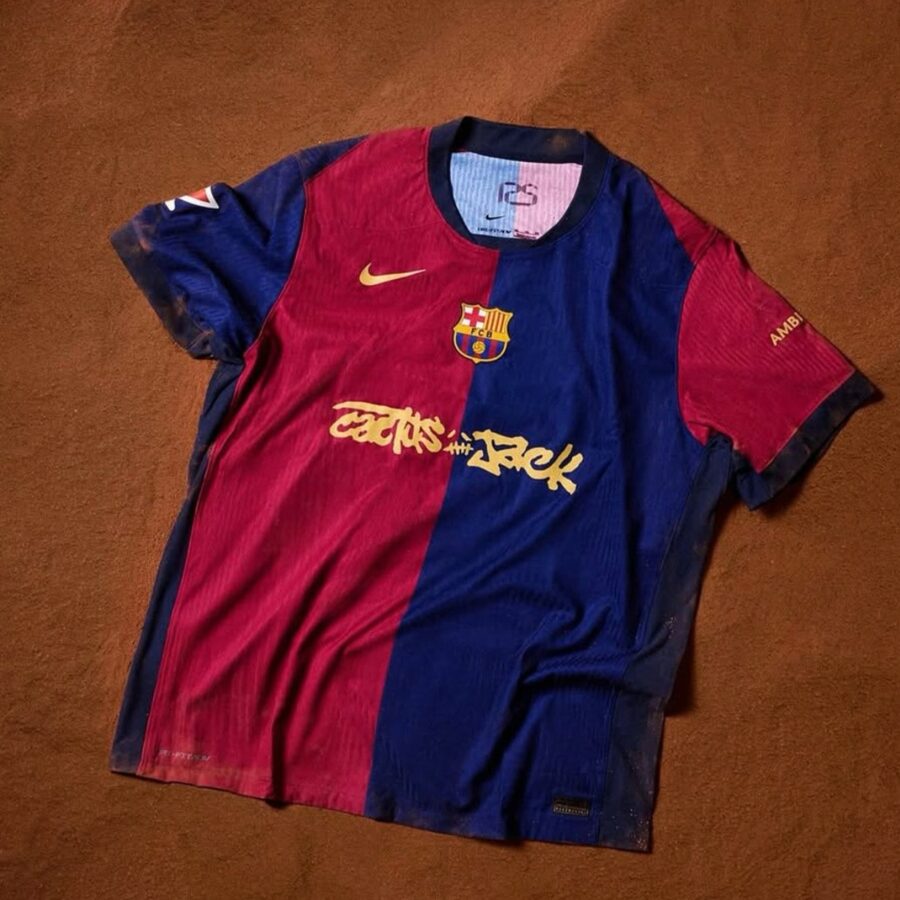 áo fc barcelona x travis scott limited edition match home 202425 jersey
