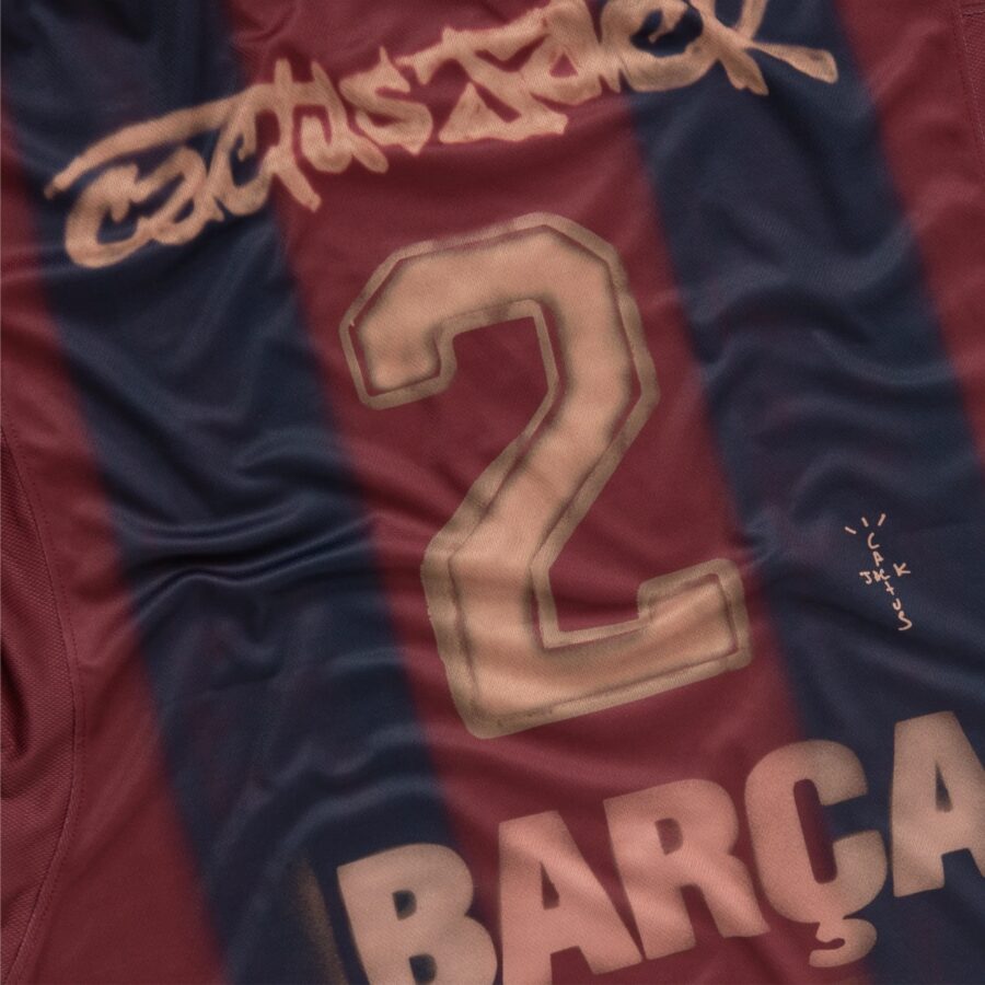 áo travis scott x nike x fc barcelona retro 200001 home skeleton jersey