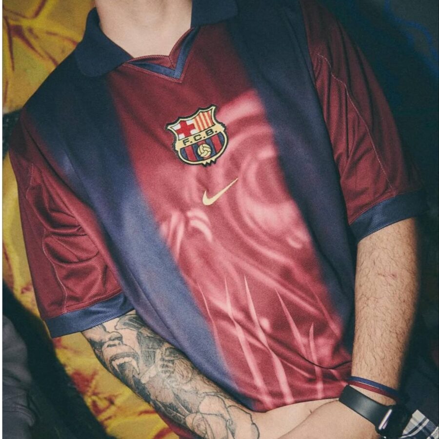 áo travis scott x nike x fc barcelona retro 200001 home skeleton jersey