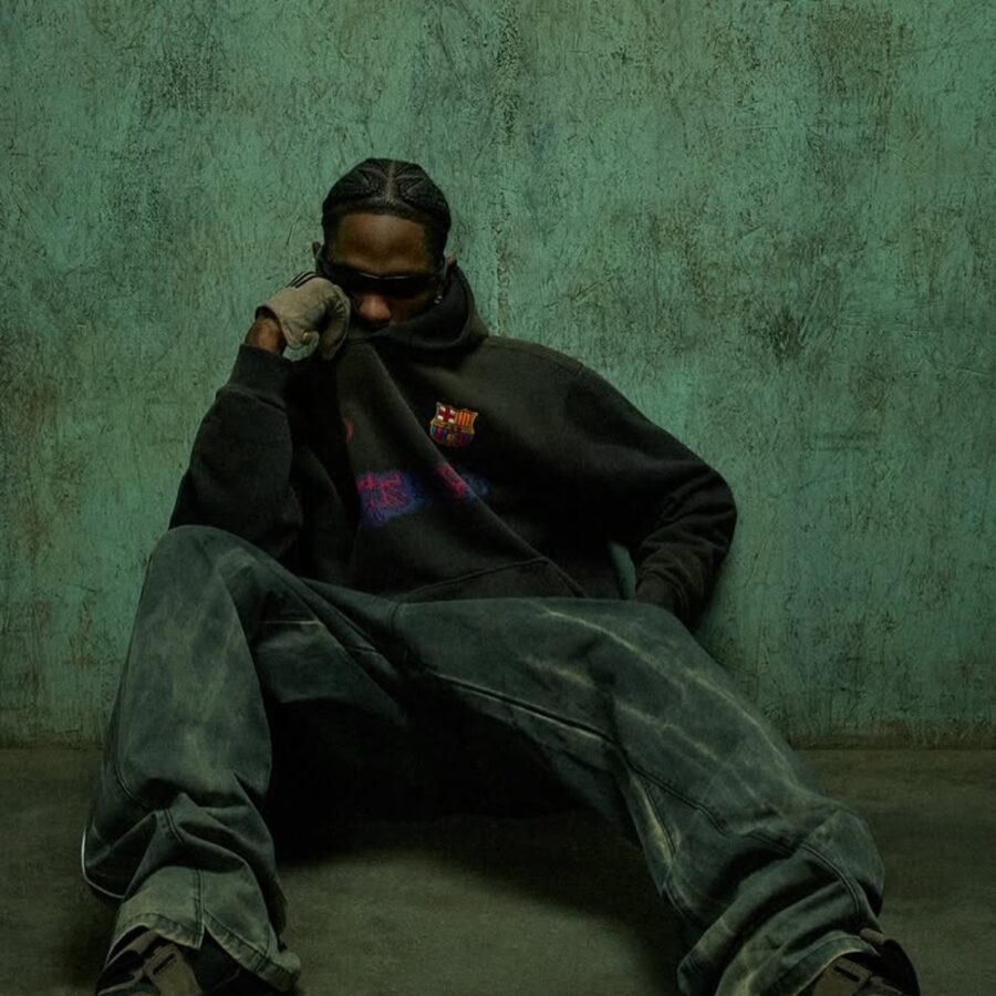 áo travis scott x nike x fc barcelona spray logo hoodie