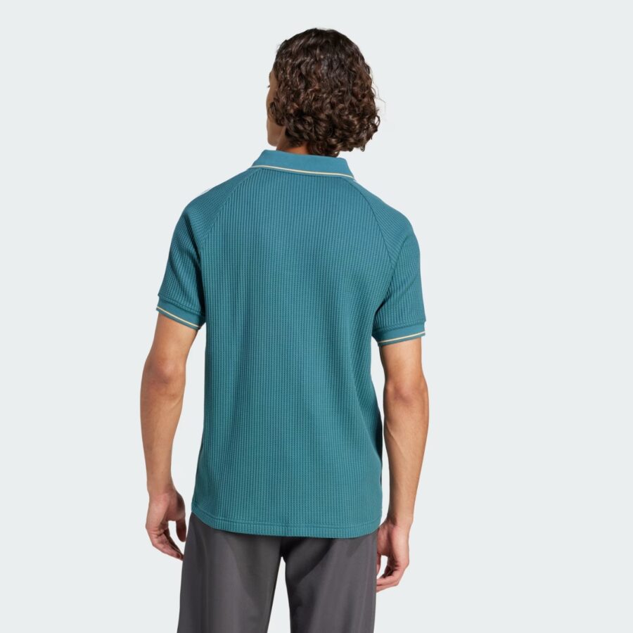 áo adidas originals waffle knit polo shirt 'green' kc0691