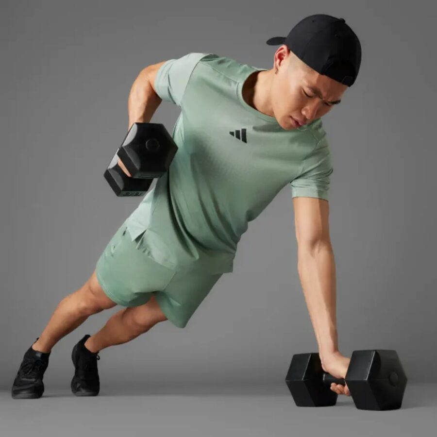 áo adidas t-shirt tập luyện airchill tee nam 'silver green' ji8197