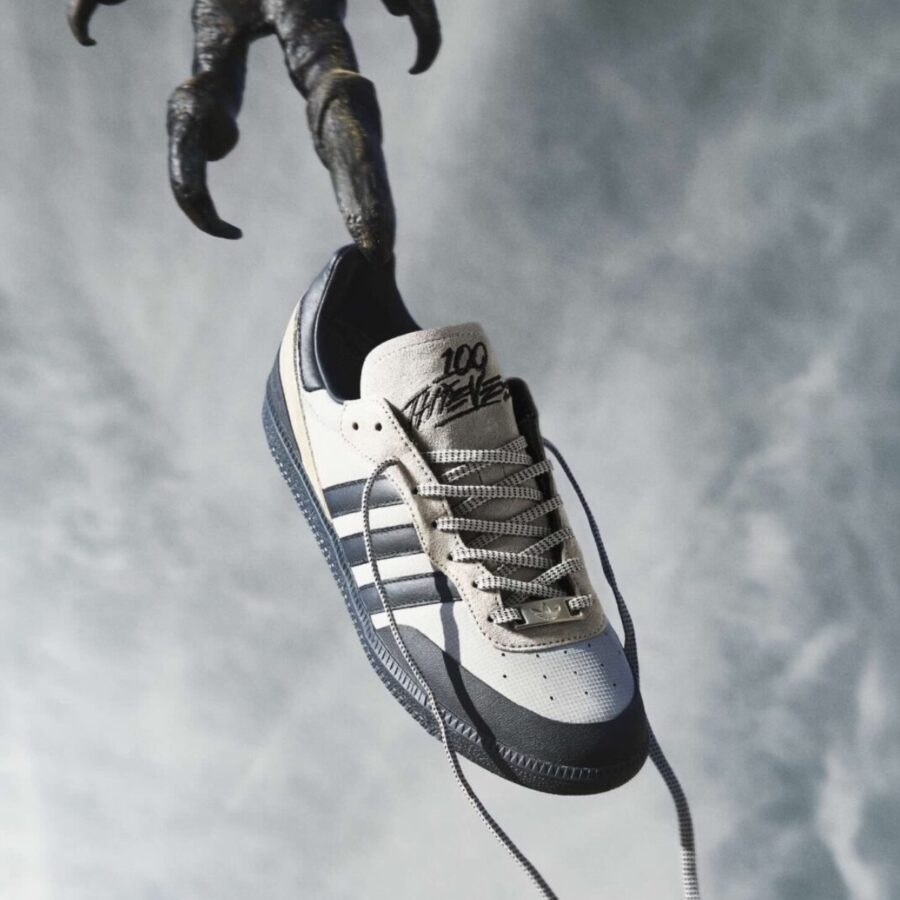 giày adidas 100 thieves palos hills 'silver pebble' jr5536