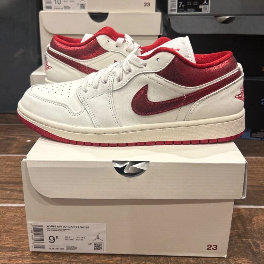 giày air jordan 1 low 'metallic red swoosh' hj9338-106