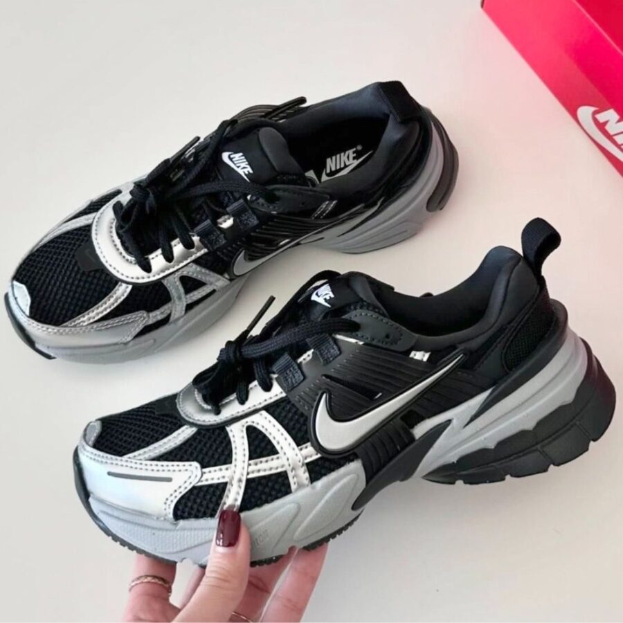 giày nike v2k run 'black metallic silver' fd0736-005