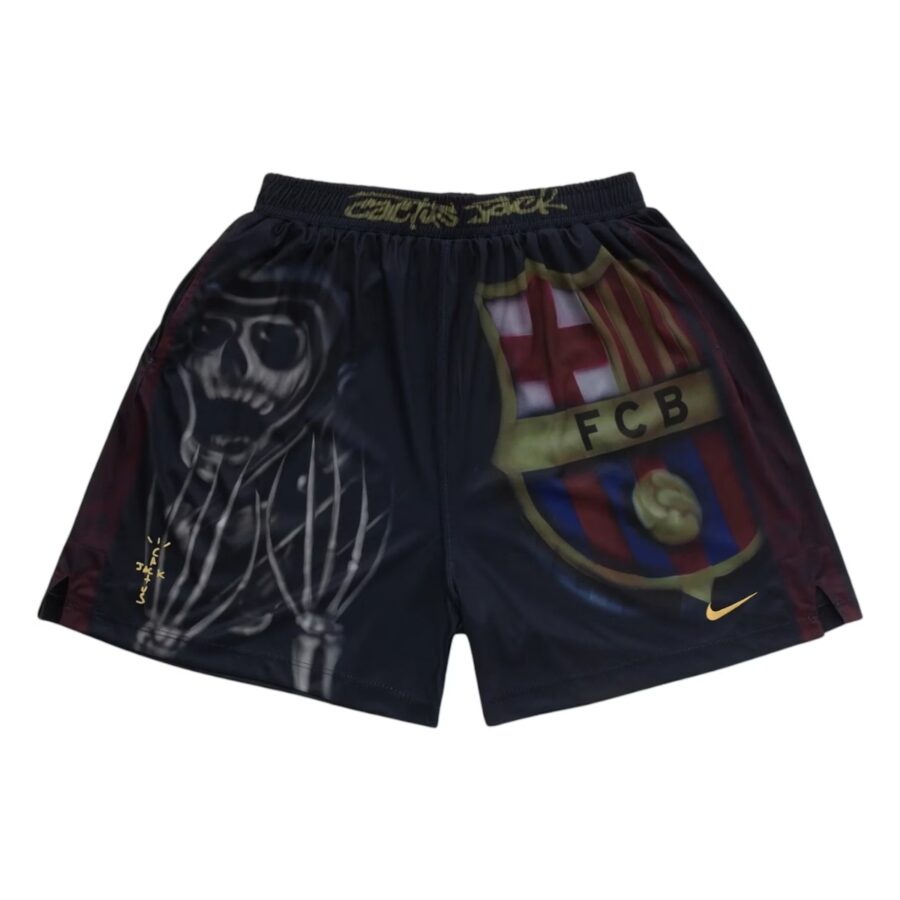 quần travis scott x nike x fc barcelona skeleton home shorts