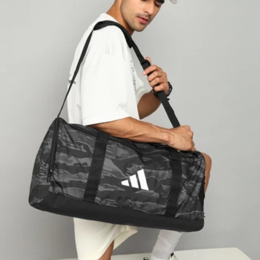 túi trống adidas linear camo cỡ vừa unisex 'grey five' jg5869