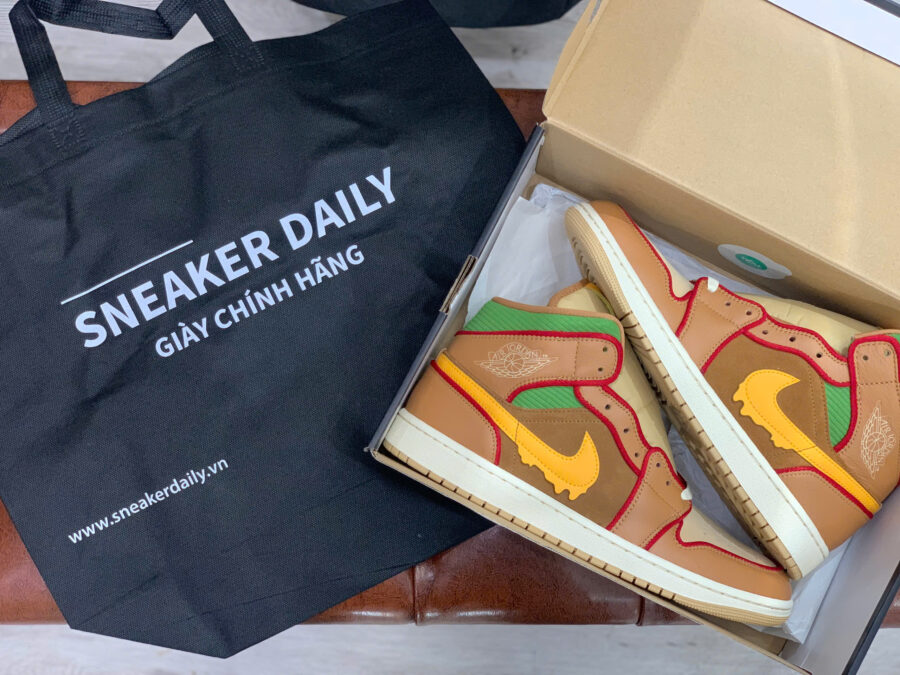 giày air jordan 1 mid 'cheeseburger' ib7403-224