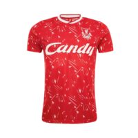 áo đá bóng nam lfc adults retro candy sân nhà liverpool 89 91 đỏ a13346
