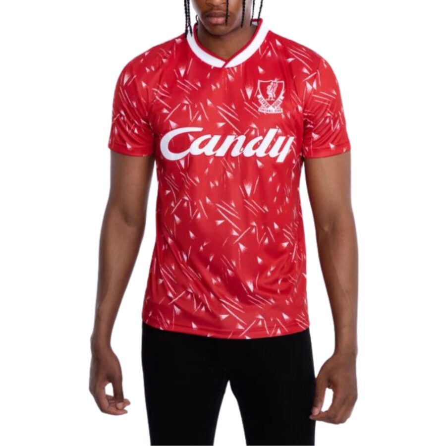 áo đá bóng nam lfc adults retro candy sân nhà liverpool 89 91 đỏ a13346