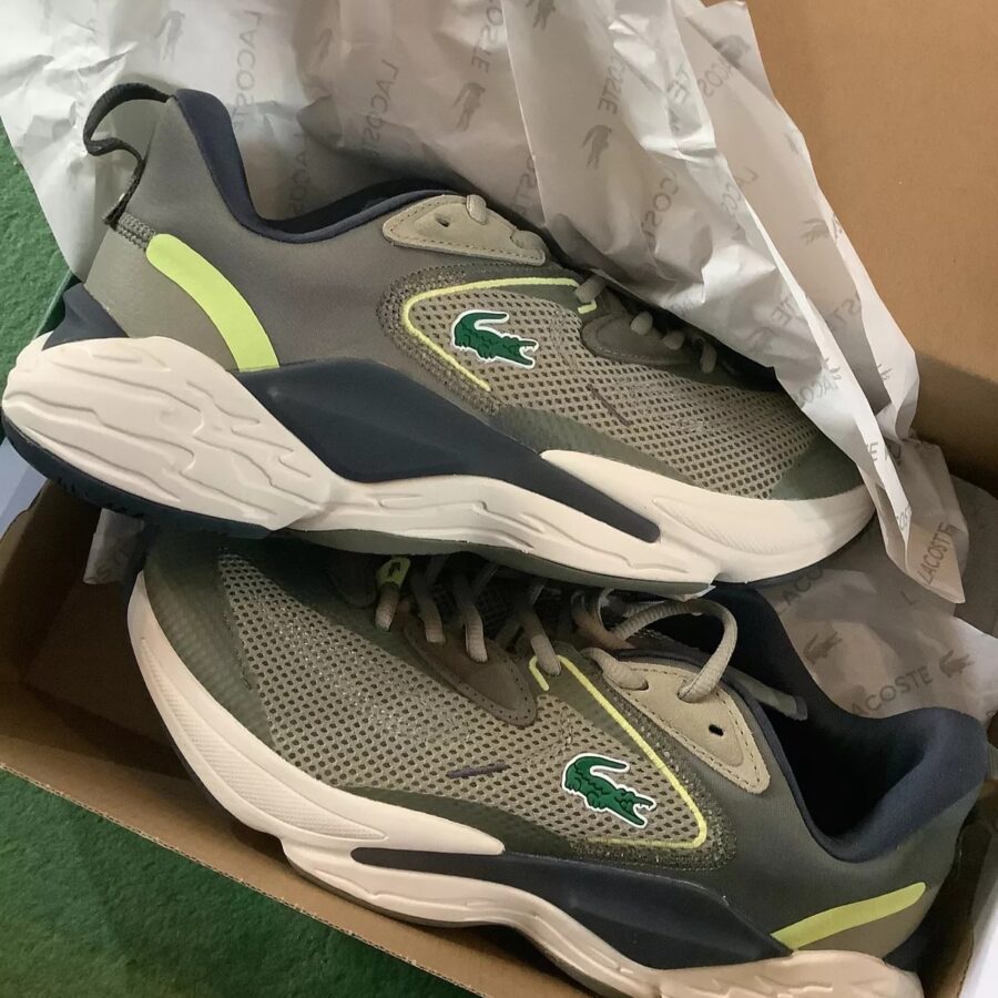 giày lacoste aceshot trainers 'khaki green' 43sma0013afi