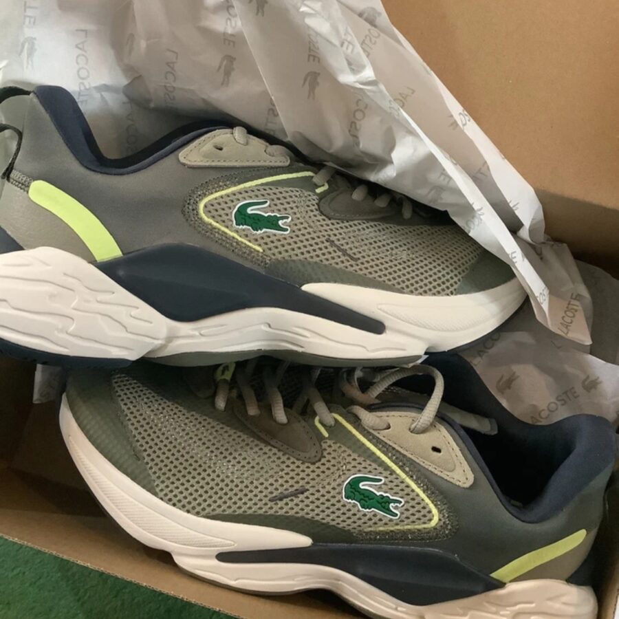 giày lacoste aceshot trainers 'khaki green' 43sma0013afi