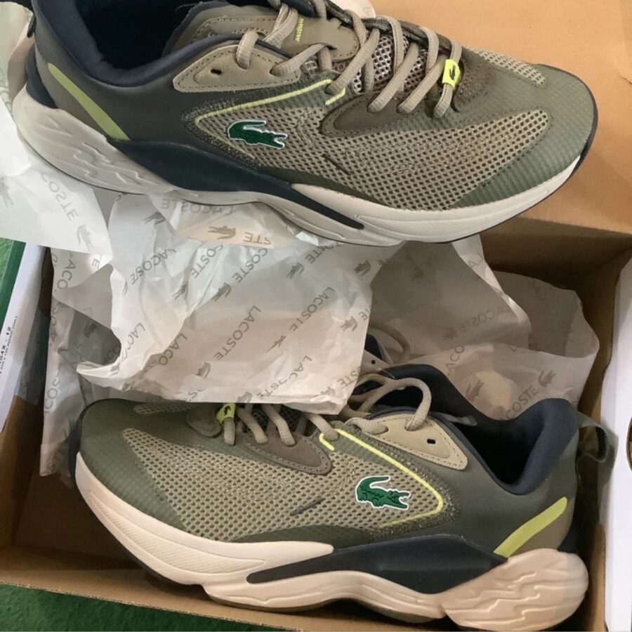 giày lacoste aceshot trainers 'khaki green' 43sma0013afi