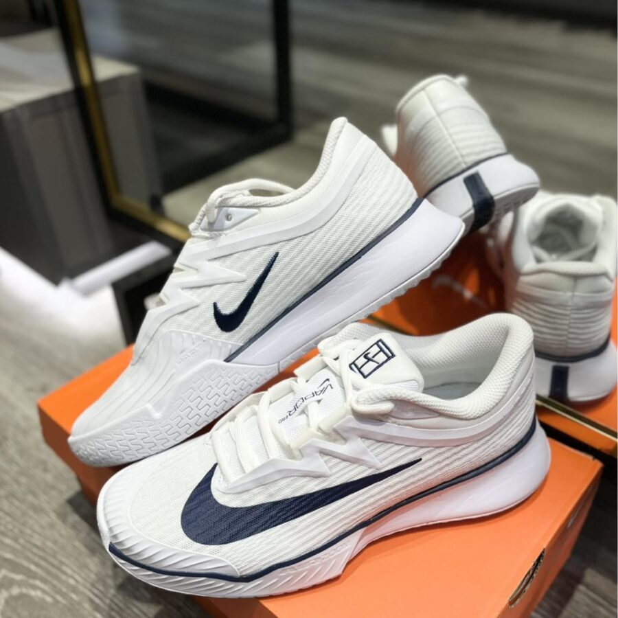 giày tennis pickleball nike court air zoom vapor pro 3 premium hc 'white midnight navy' hj6771-100