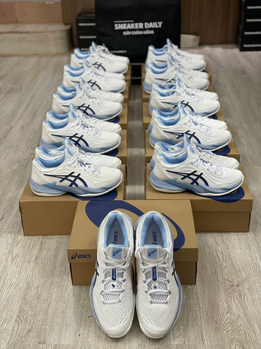 giày tennis pickleball asics court ff 3 novak 'white tuna blue' 1041a522-967
