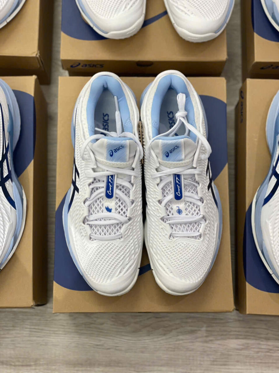 giày tennis pickleball asics court ff 3 novak 'white tuna blue' 1041a522-967