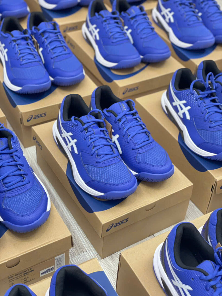 giày tennis/pickleball asics gel dedicate 8 - dark cobalt/white 1041a408-402