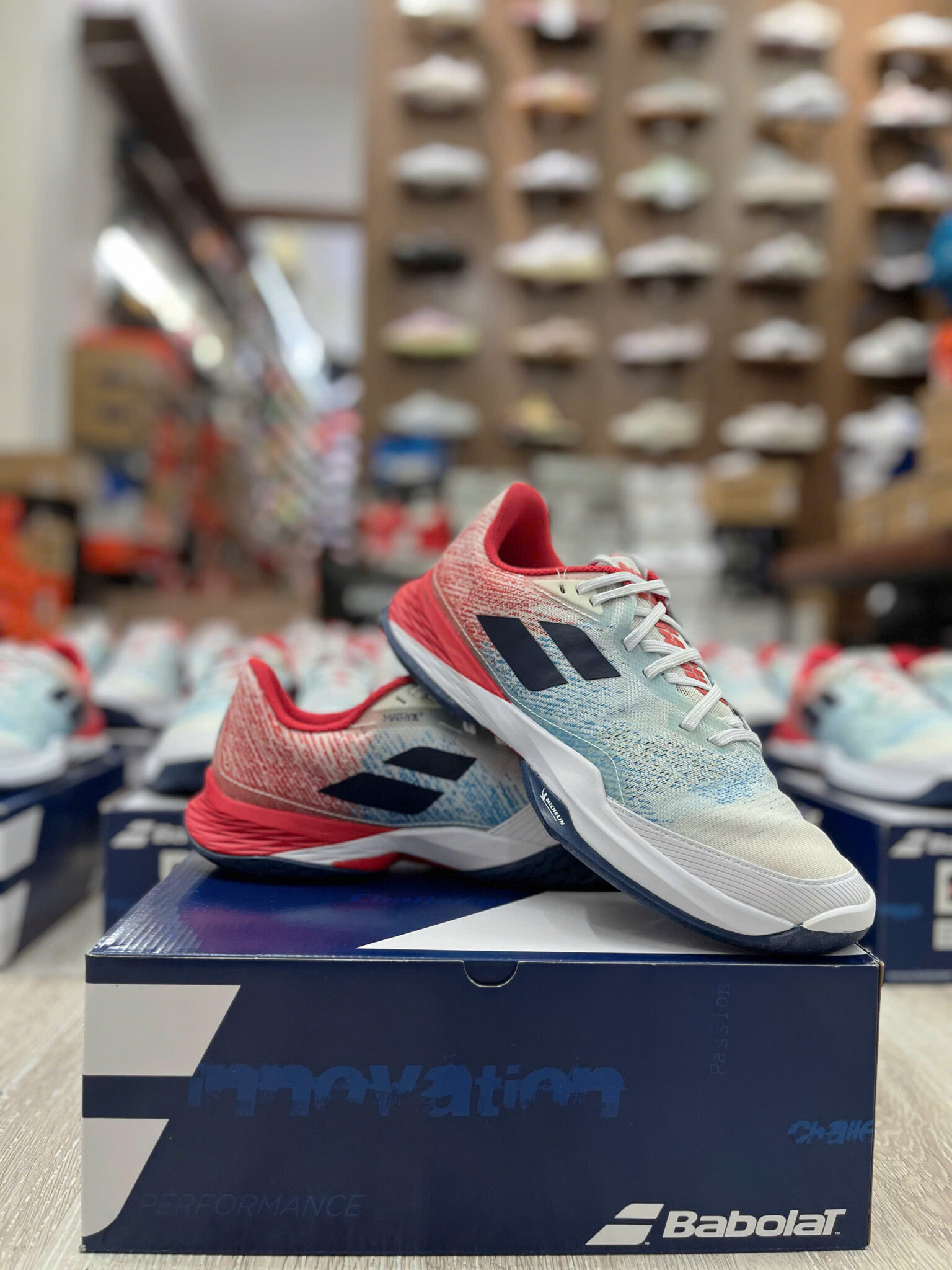 z7133605519109_0605d0277f141aea1def78bb20e12043 giày tennis/pickleball babolat jet mach 3 'red white' 30f22629-1005