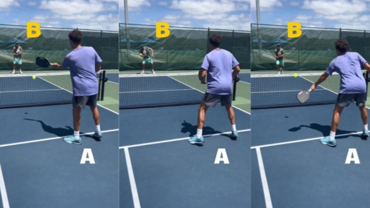 quy tắc tôn trọng chữ x trong pickleball "vùng cấm địa" cấm để bóng chạm người/vợt khi đứng trong chữ x (trước khi bóng chạm đất)