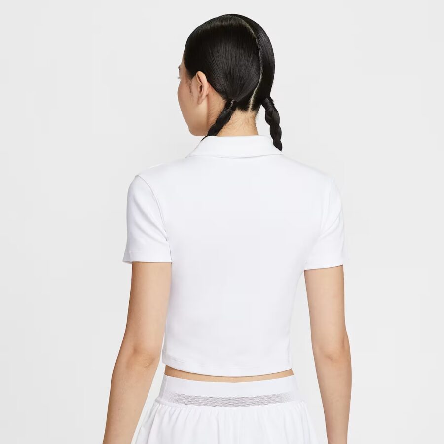 áo nikecourt heritage women's short-sleeve cropped tennis polo 'white' hj8993-100