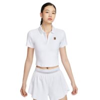 áo nikecourt heritage women's short-sleeve cropped tennis polo 'white' hj8993-100