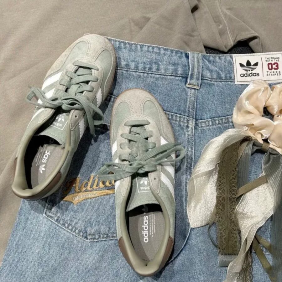 giày adidas gazelle indoor ‘silver pebble silver green’ ji3526