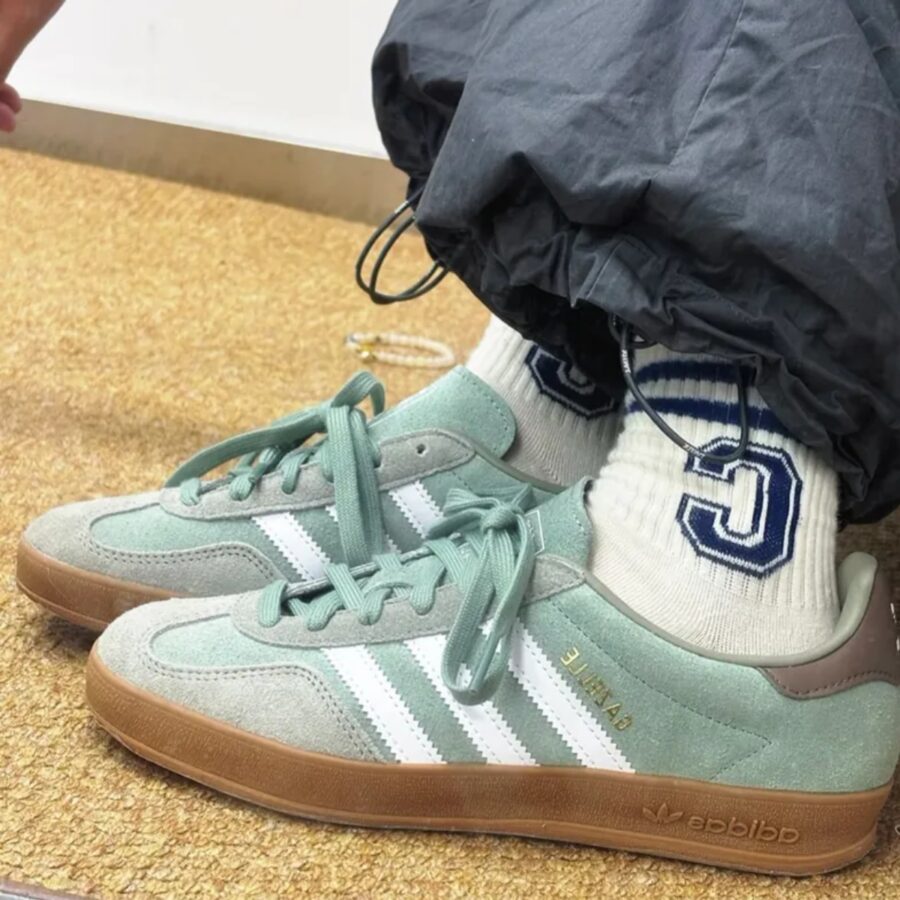 giày adidas gazelle indoor ‘silver pebble silver green’ ji3526