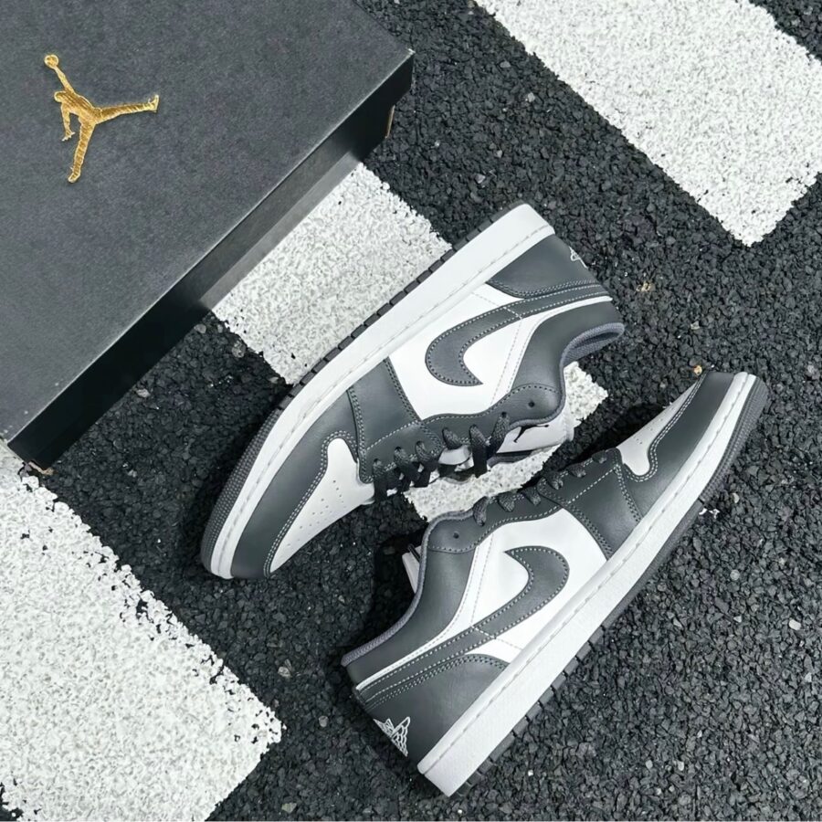 giày air jordan 1 low 'grey white' 553558-044