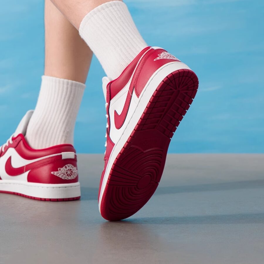 giày air jordan 1 low 'red white' 553558-166